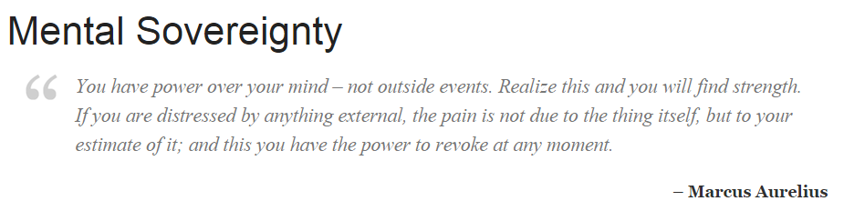 Marcus Aurelius mental sovereignty
