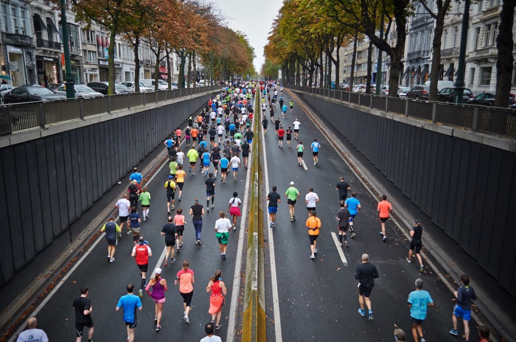 running a marathon